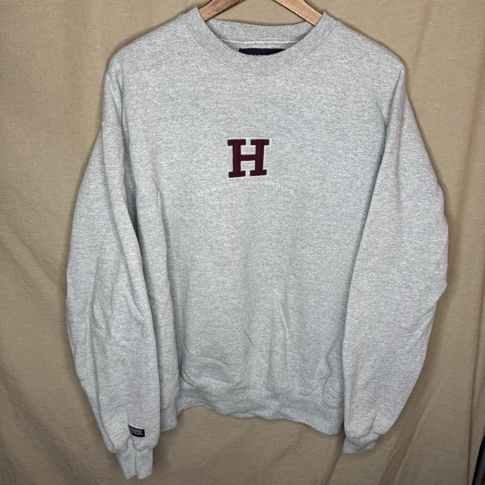 Vintage Harvard Gray Crewneck Pullover Jansport Sweatshirt Adult Large